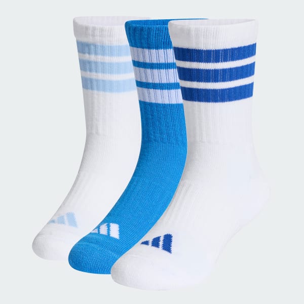 Blau 3-STREIFEN DÄMPFENDE SPORTSWEAR CREW SOCKEN, 3 PAAR