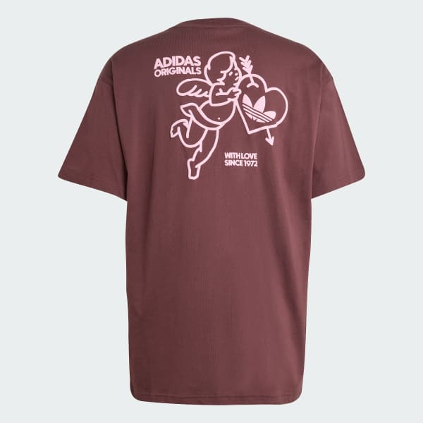 Purpurová Tričko Cupid and Heart Graphic Oversized