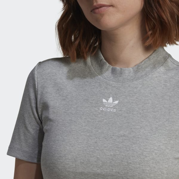 Grijs Adicolor Essentials Rib Cropped T-shirt VU229