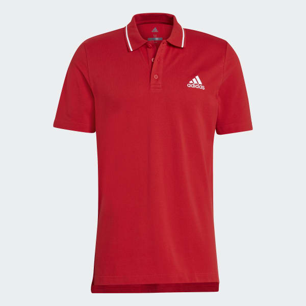 Red AEROREADY Essentials Piqué Small Logo Polo Shirt