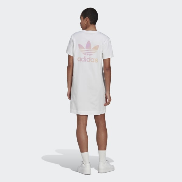 Weiss T-Shirt-Kleid E5860