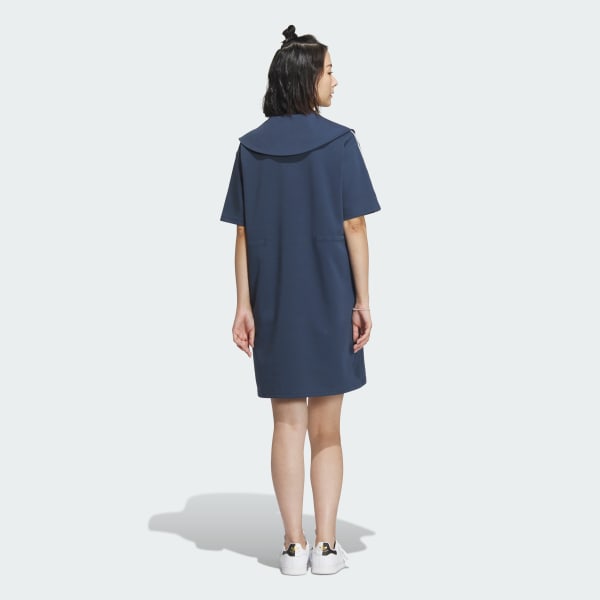 Blue Summer Holiday Graphic Play Knit Dress