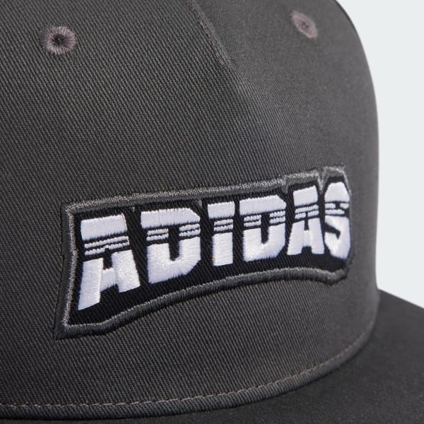 Schwarz Adilenium Flat Brim Graphic Kappe
