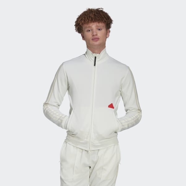 Λευκό 3-Stripes Fitted Track Top CN315