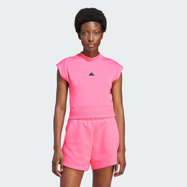 T-shirt technique en élasthanne rose Adidas - Sport Femme