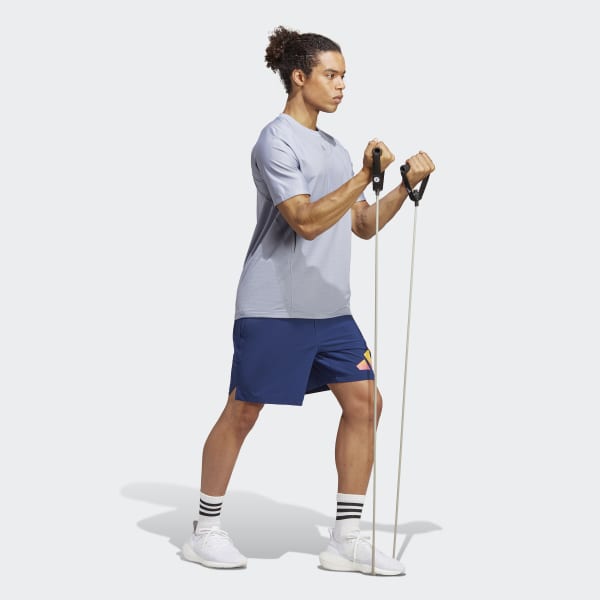 Bleu Short Train Icons 3-Stripes Training
