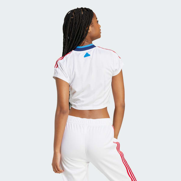 White Tiro Cut 3-Stripes Crop Jersey