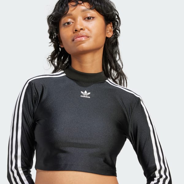 adidas 3 Streifen Cropped Longsleeve Schwarz adidas Deutschland