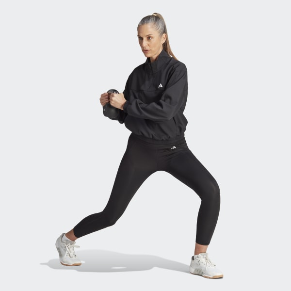 adidas AEROREADY Train Essentials Woven Quarter-Zip Track Jacket - Black |  Women's Training | adidas US