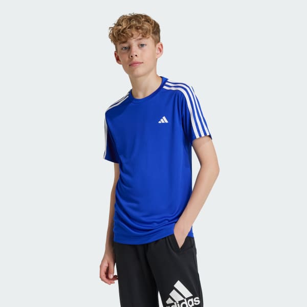 Azul Camiseta Train Essentials AEROREADY 3 Rayas Ajuste Clásico