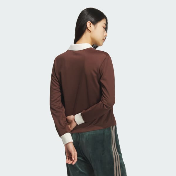 アディダス Vネック長袖ジャージ - ブラウン | アディダス ジャパン