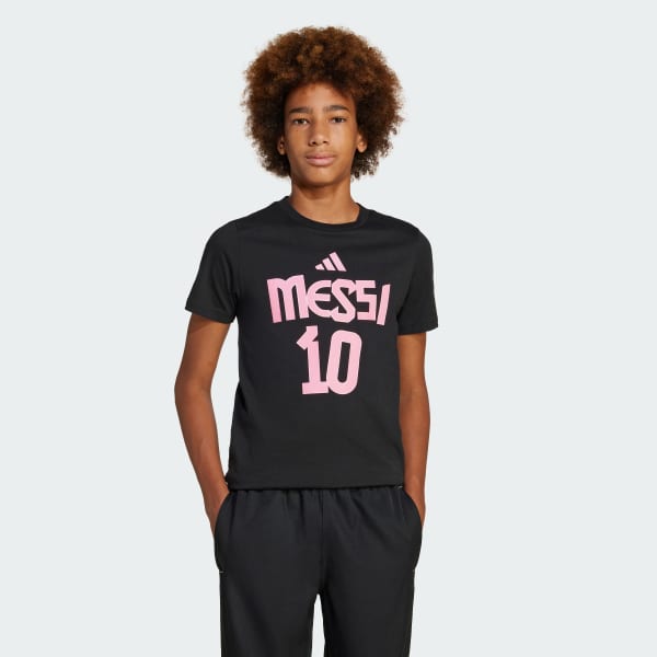 Black Messi Name and Number Graphic Tee Kids