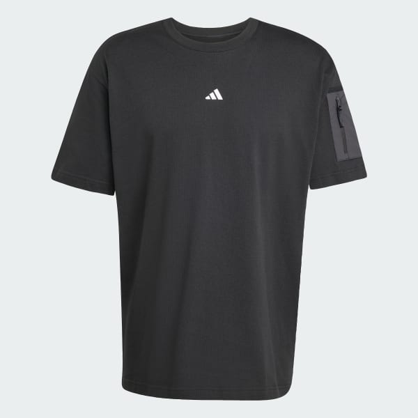 สีดำ เสื้อยืดพิมพ์ลาย adidas x Fortnite