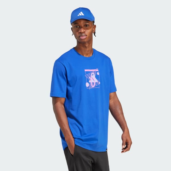 Azul Playera Graphic Futurismo Retro