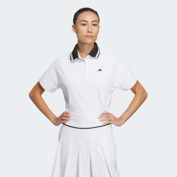 White Loose Fit Short Sleeve Polo Shirt