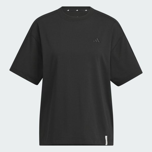 ブラック エッセンシャルズ プラス スリーストライプス ルーズフィット半袖Tシャツ