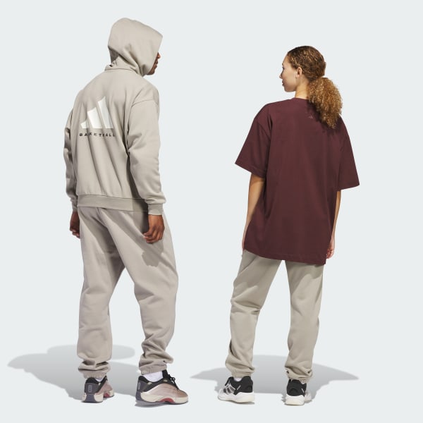 Beige Pantalón Fleece adidas Basketball Unisex