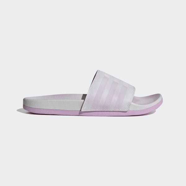 Lilac adidas slides