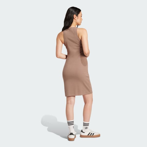 Marrom Vestido Regata Canelado Essentials
