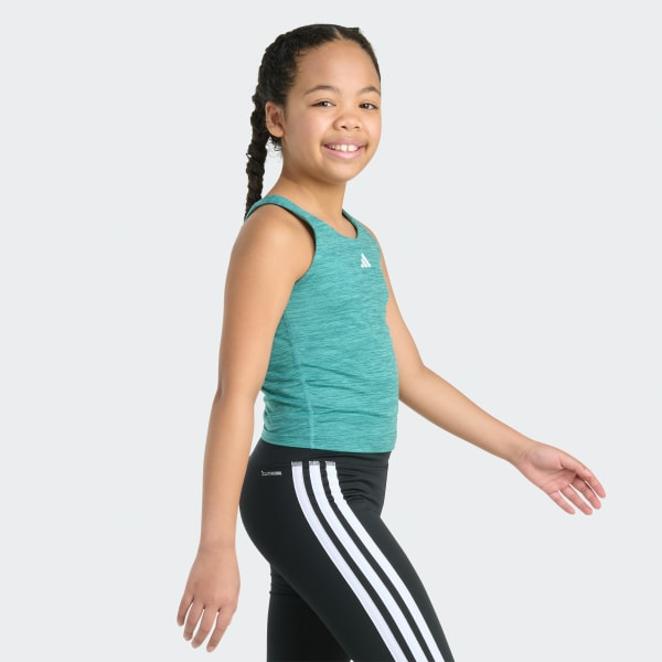 Green Sleeveless Mélange Training Tank

