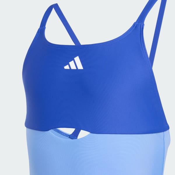 Azul Traje de natación con bloques de color X-Back Niños