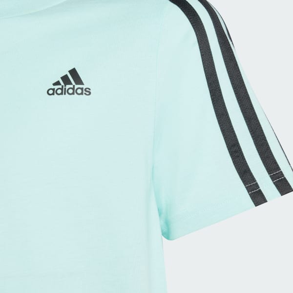 Turquesa Camiseta Algodão Essentials 3-Stripes