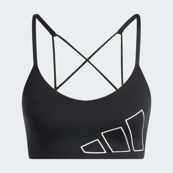 สีดำ สปอร์ตบราซัพพอร์ตระดับต่ำ adidas Aeroreact Logo