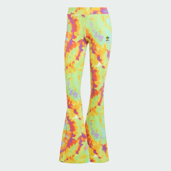 Yellow Tie-Dyed Flared Pants
