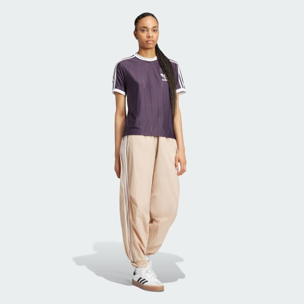 Purple Adicolor 3-Stripes Pinstripe Tee