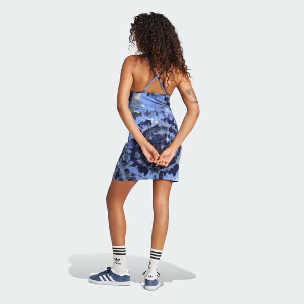 สีน้ำเงิน ชุดกระโปรงลายมัดย้อม