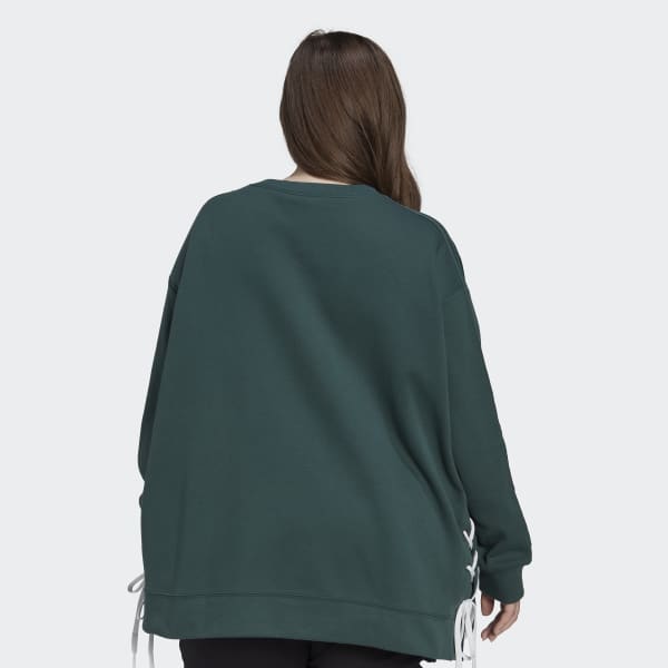 Vert Sweat-shirt ras-du-cou à lacets Always Original (Grandes tailles) ZK859