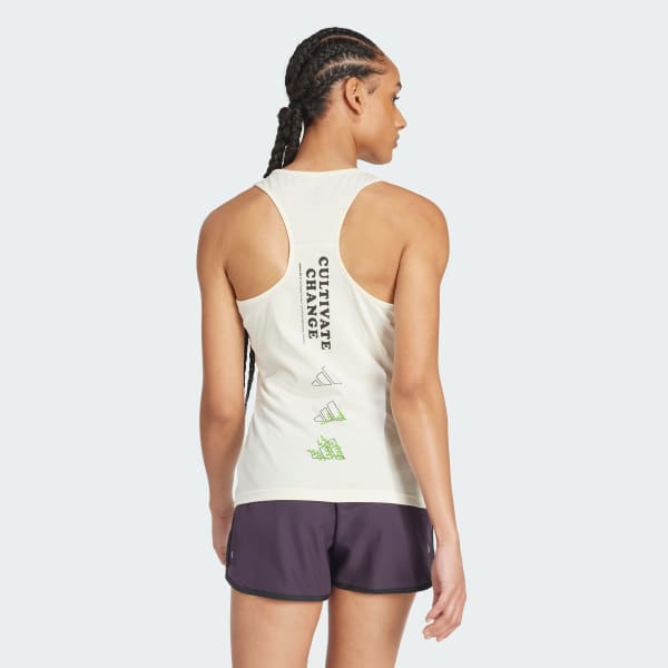 Beige Earth Day Graphic Tank Top