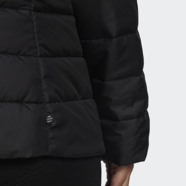 Preto Casaco Justo com Capuz Premium (Plus Size)