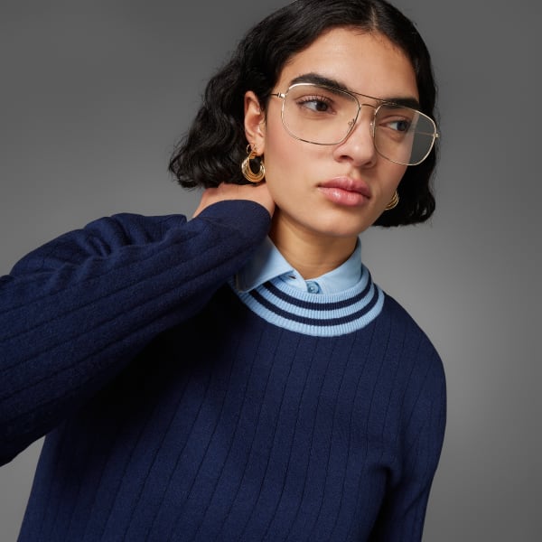 Azul Sudadera Tejida Cashmere