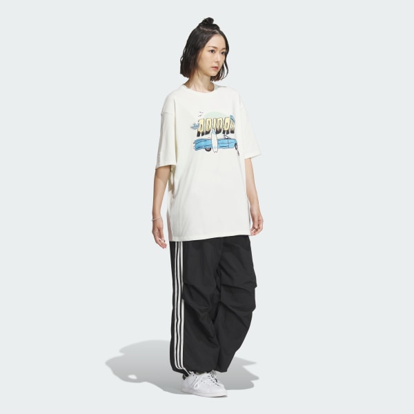 White Summer Holiday Graphic Play Short Sleeve Tee