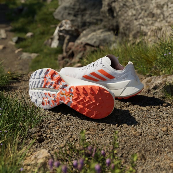 White Terrex Agravic Speed Ultra Trail Running Shoes