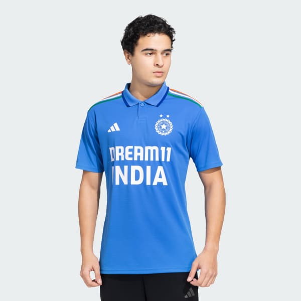 adidas India Cricket Fan Jersey Blue adidas India
