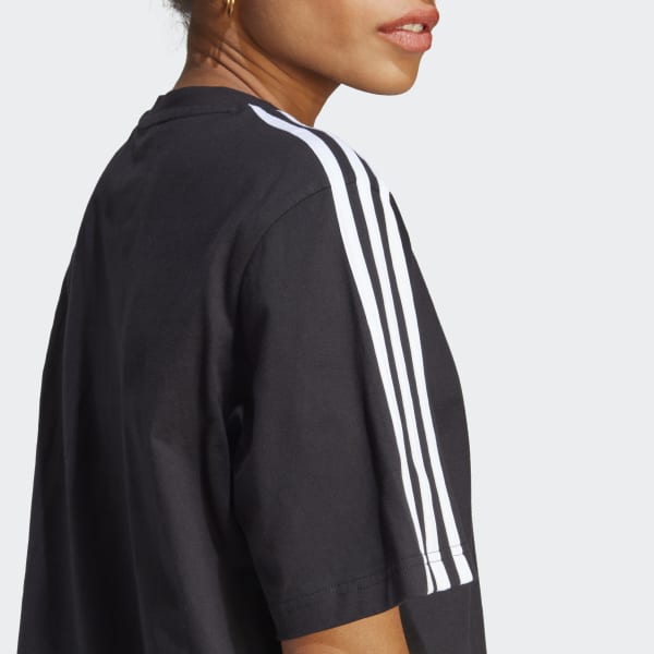 Tee Boyfriend - | adidas Dress Lifestyle Black Jersey 3-Stripes Women\'s Single adidas | Essentials US