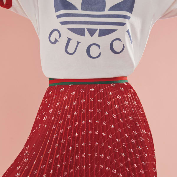 cervená Sukně adidas x Gucci Satin Pleated BUI06