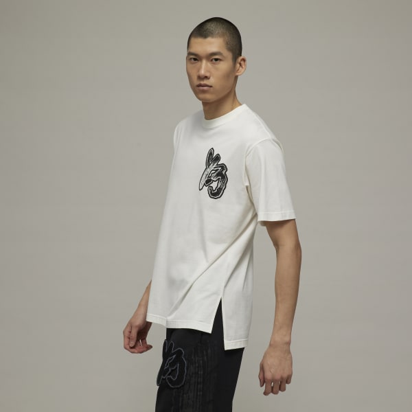 Weiss Y-3 Brushstroke Graphic T-Shirt