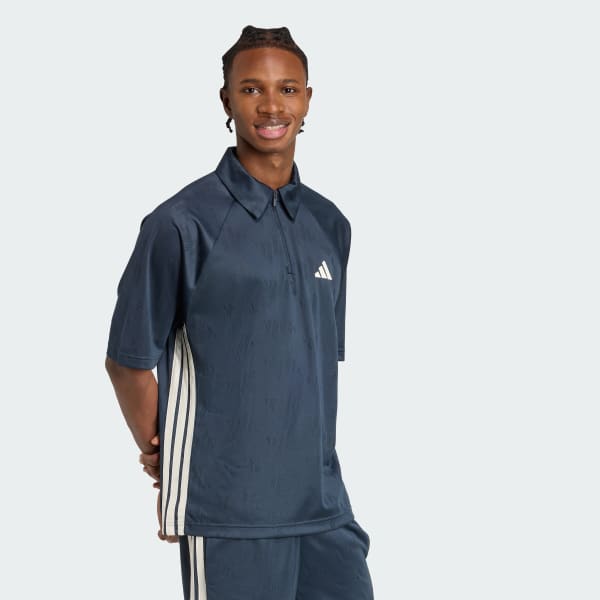 Blue Stadium Jacquard Polo Tee