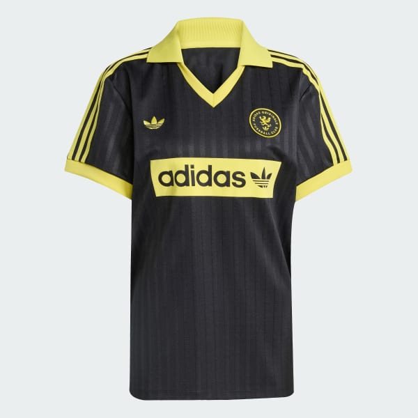 Negro Camiseta Estampada Inspirada en el Fútbol