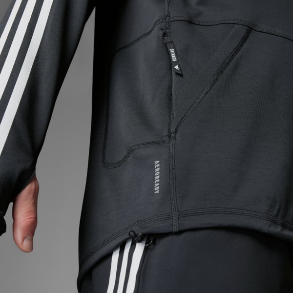 adidas Own the Run 3 Stripes Hoodie Black Free Shipping with adiClub adidas Canada