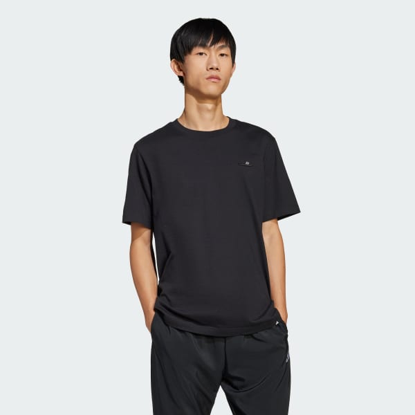 สีดำ เสื้อยืดพิมพ์ลาย Lounge Slide