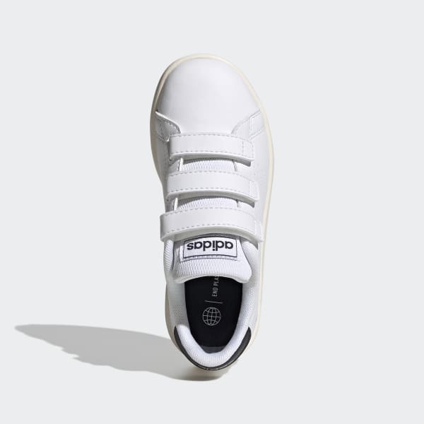 White Advantage Court Lifestyle Hook-and-Loop Shoes