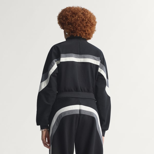 Black Blocking Track Top