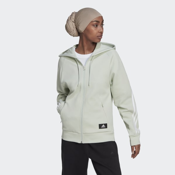 zelená Sportovní top adidas Sportswear Future Icons 3-Stripes Hooded V0687