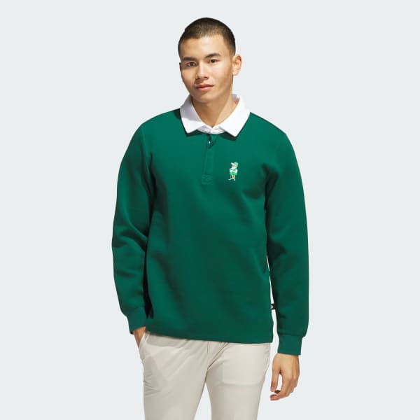 ★★Adairs★★ classic chip graphic rugby shirt JJ4199 adidas Classic Chip Graphic Rugby Shirt - Green | adidas New