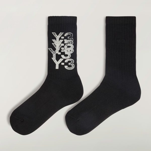 ブラック Y-3 GRAPHIC CREW SOCKS