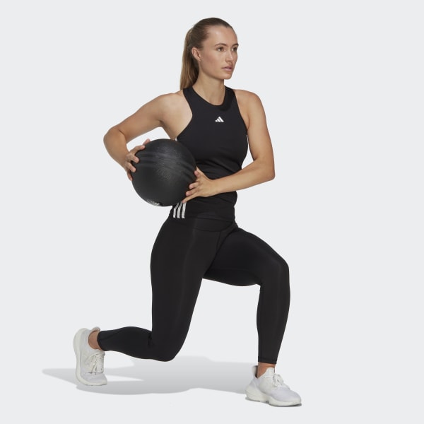 Czerń AEROREADY Train Essentials Regular 3-Stripes Tank Top